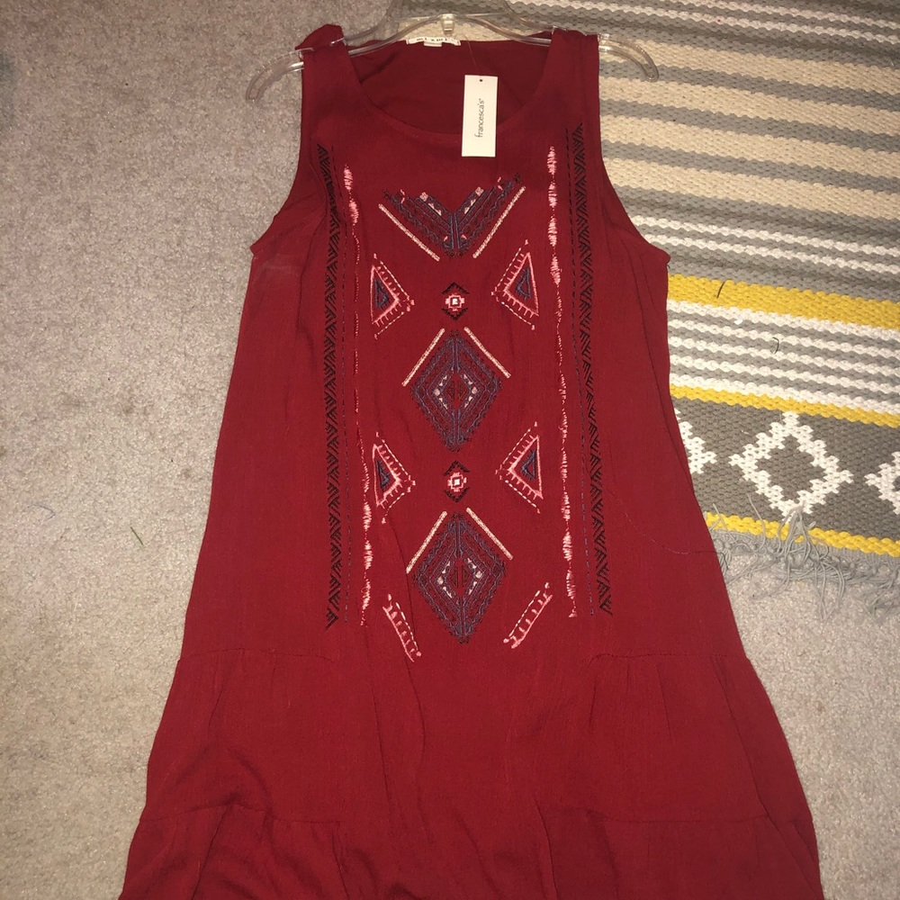 red flowy dress